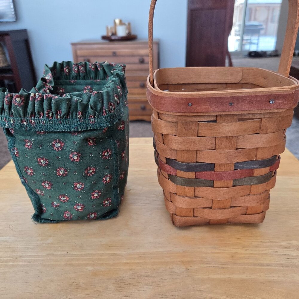 Vintage Longaberger Basket Shades of Autumn 1992 Bittersweet Basket w/Fabric Ins